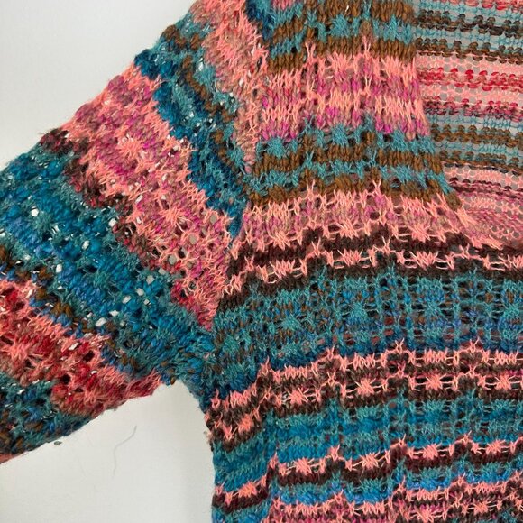 Free People Spell on Your Sweater L Boho Artsy Tunic Multicolor Cottagecore Beac - Picture 5 of 10